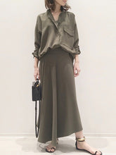 Casual Suit Loose Collar Collar Shirt With Skirt